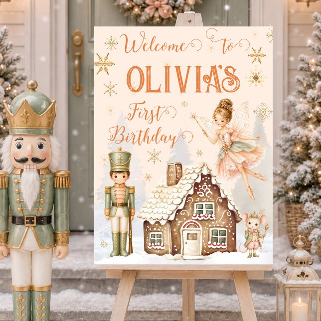 Personalisierter Nussknacker Zuckerpflaumenfee-Wil Poster (Sugar Plum Fairy Toy Soldier House Welcome Sign)