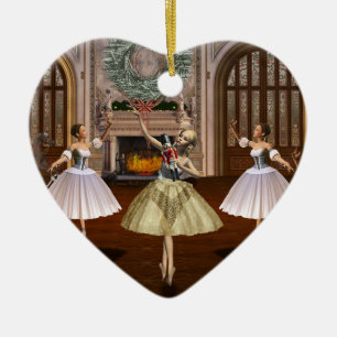 Personalisierter Nutcracker Ballerina Herzdekorati Keramikornament