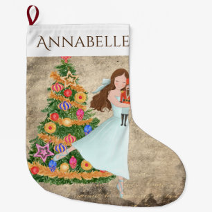 Personalisierter Nutcracker Clara Balletturlaub Großer Weihnachtsstrumpf