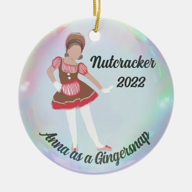 Personalisierter Nutcracker - Fingerfang Keramik Ornament (Vorne)
