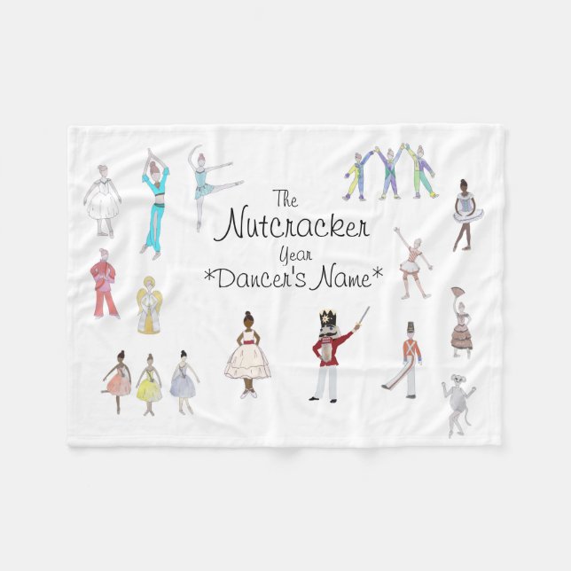 Personalisierter Nutcracker Fleecedecke (Vorderseite (Horizontal))