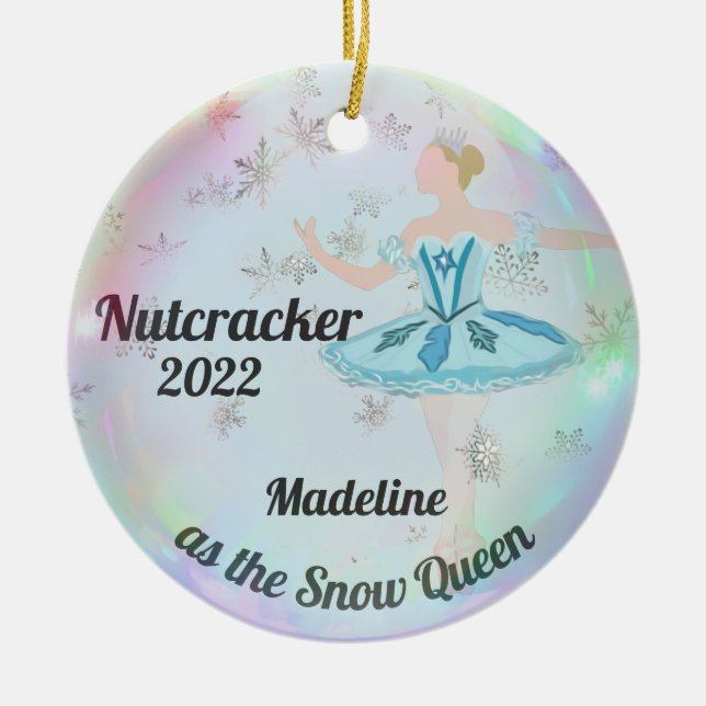 Personalisierter Nutcracker-Ornament - Schneekönig Keramik Ornament (Vorne)