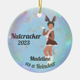 Personalisierter Nutcracker - Rentier Keramik Ornament