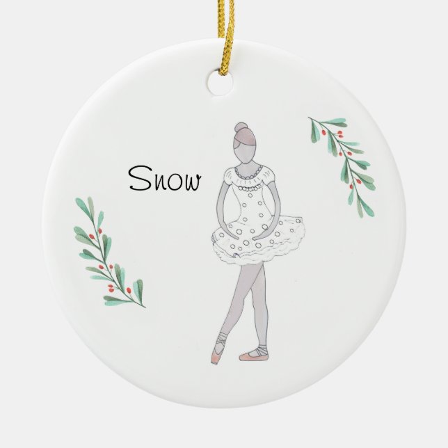 Personalisierter Nutcracker-Snowball-Sake Keramik Ornament (Vorne)