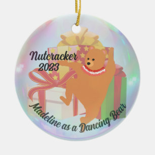 Personalisierter Nutcracker - Tanzbären Keramik Ornament