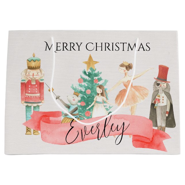 Personalisierter Nutcracker-Themenbeutel Große Geschenktüte (Vorderseite)