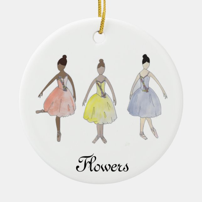 Personalisierter Nutcracker Waltz der Blume Keramik Ornament (Vorne)