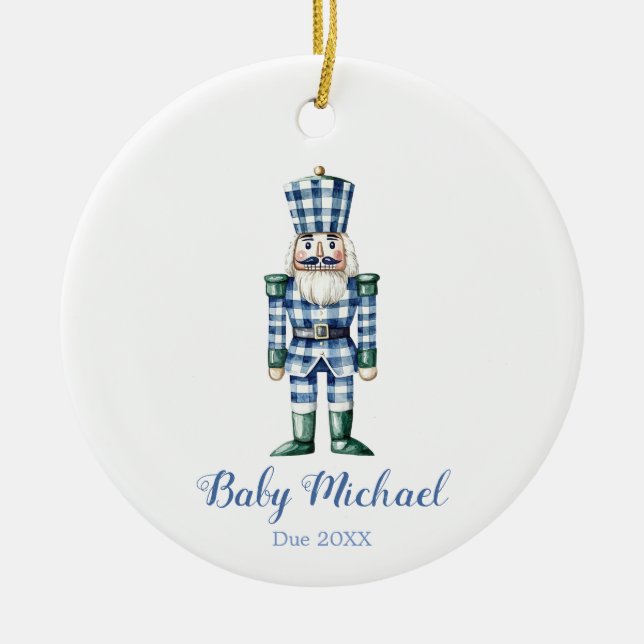 Personalisierter Nutcracker Weihnachtsjunge Keramik Ornament (Vorne)