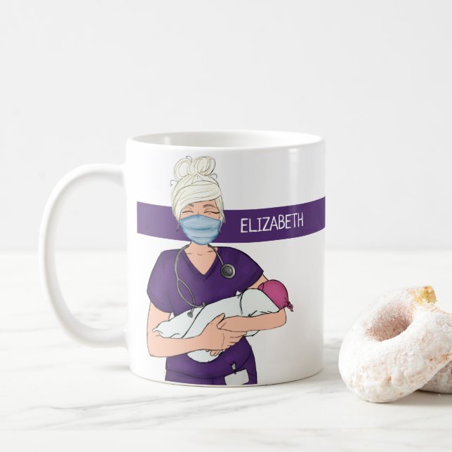 Personalisierter OB/GYN-Krankenversicherer Kaffeetasse (Mit Donut)