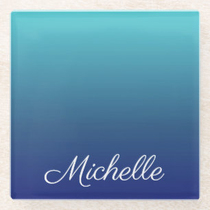 Personalisierter Ober-Farbverlauf Glasuntersetzer