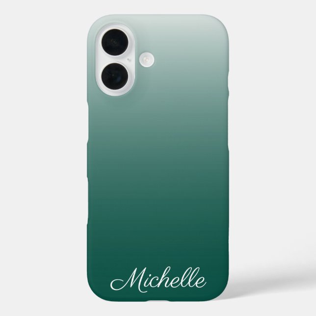 Personalisierter Ober-Farbverlauf grün Case-Mate iPhone Hülle (Rückseite)