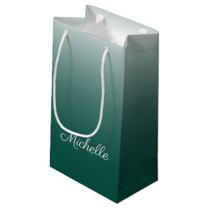 Personalisierter Ober-Farbverlauf grün Kleine Geschenktüte