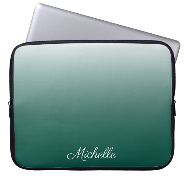 Personalisierter Ober-Farbverlauf grün Laptopschutzhülle (Vorderseite)
