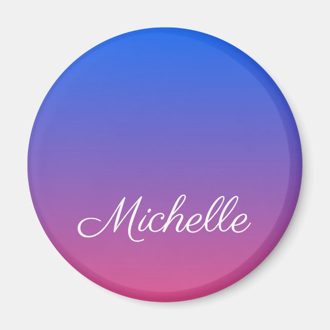 Personalisierter Ober-und Rosa-Ober-Farbverlauf Magnet (Vorne)