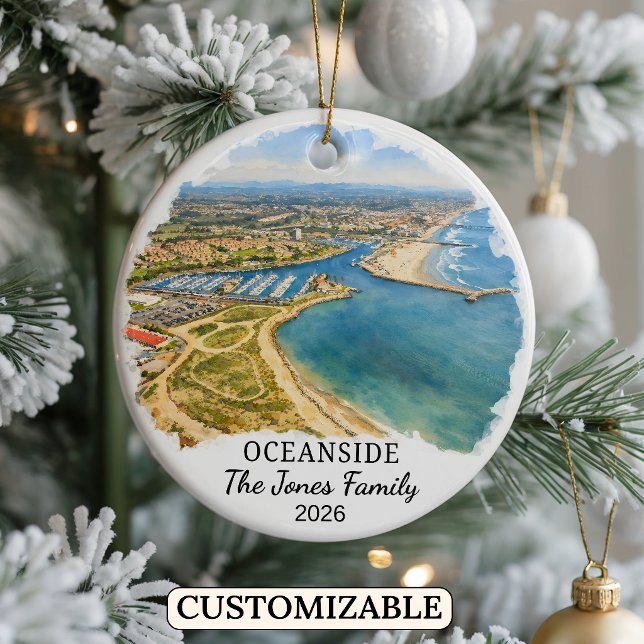 Personalisierter Oceanside-Schmuck, Benutzerdefini Keramik Ornament (Von Creator hochgeladen)