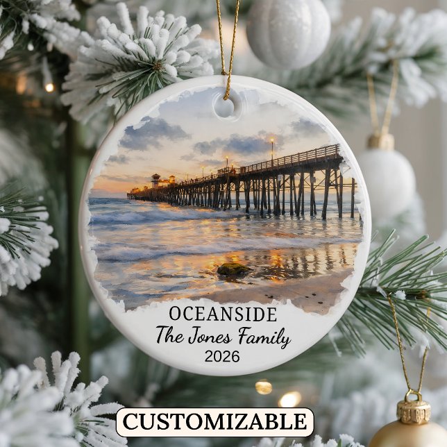 Personalisierter Oceanside-Schmuck, Benutzerdefini Keramik Ornament (Von Creator hochgeladen)