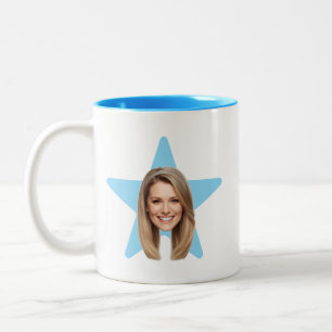 Personalisierter Office-Star mit individuellem Fot Zweifarbige Tasse