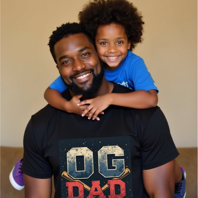 Personalisierter OG-Vater Vintager Baseball-Vatert T-Shirt (Von Creator hochgeladen)