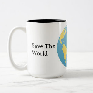 Personalisierter Öko-Globus Minimalistischer Plane Zweifarbige Tasse