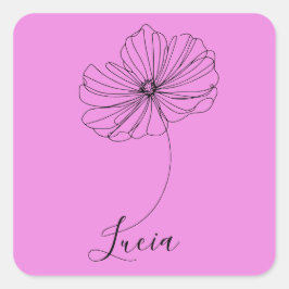 Personalisierter Oktober Cosmos Geburtstagsgeschen Quadratischer Aufkleber