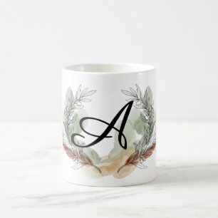 Personalisierter Olivenzweig-Monogramm-Becher Bo Kaffeetasse