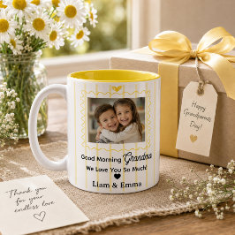 Personalisierter Oma-Becher mit Kinderfoto & Namen Zweifarbige Tasse