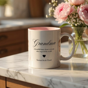 Personalisierter Oma-Foto-Becher Benutzerdefiniert Zweifarbige Tasse