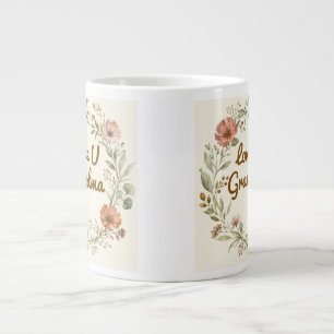 Personalisierter Oma individuell floraler Kranz Ge Jumbo-Tasse