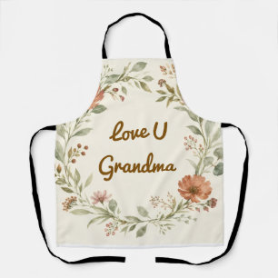 Personalisierter Oma individuell floraler Kranz Ge Schürze