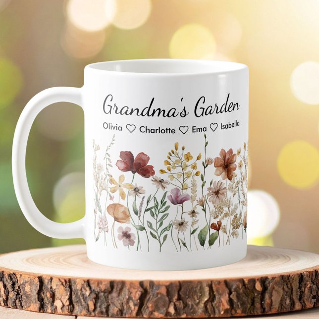Personalisierter Oma-Schöner-Wildblumengarten Kaffeetasse (In situ)