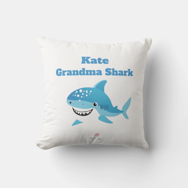 Personalisierter Oma Shark Individuelle Name Kissen (Vorderseite)