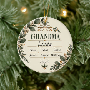 Personalisierter Oma-Weihnachtsschmuck 2026 Keramik Ornament