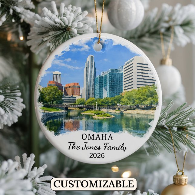 Personalisierter Omaha-Schmuck, Benutzerdefiniert  Keramik Ornament (Von Creator hochgeladen)