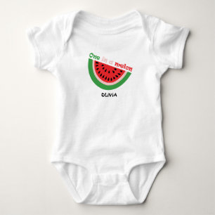 Personalisierter One In A Melon 1. Geburtstag Baby Strampler