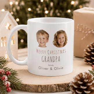 Personalisierter Opa-Weihnachtsgeschenk-Fotomug Kaffeetasse
