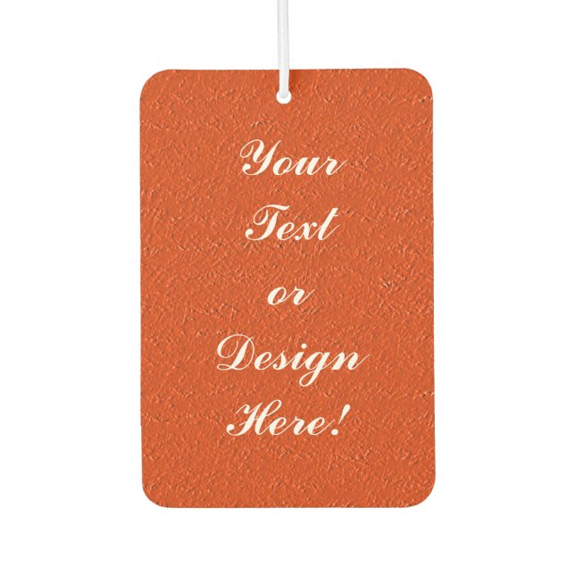 Personalisierter Orange Air Freshener mit Textur Autolufterfrischer (Vorderseite)