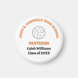 Personalisierter Orange High School Volleyballspie Magnet