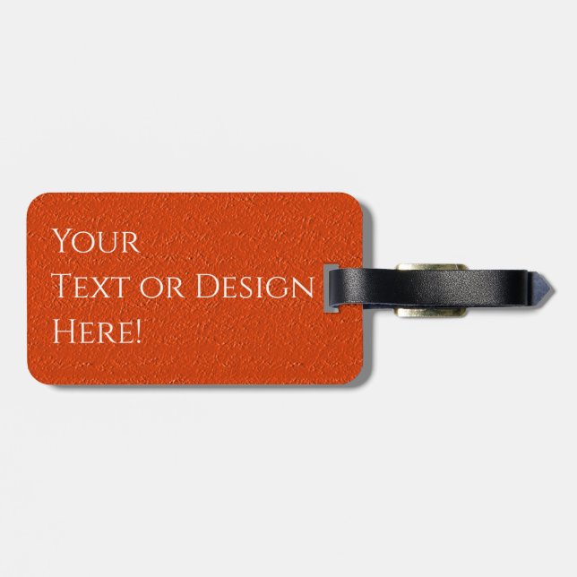 Personalisierter Orange Texaggon Gepäckanhänger (Rückseite horizontal)