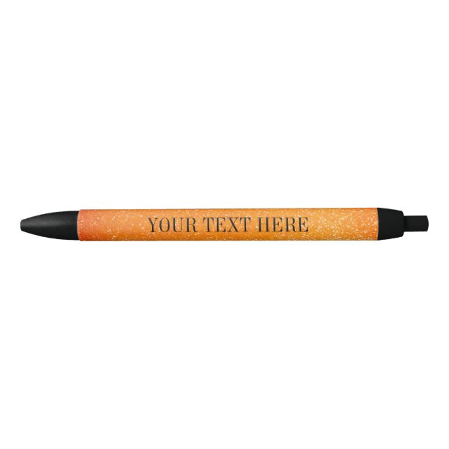 Personalisierter orangefarbener Glitterstift mit i Kugelschreiber (Vorderseite)
