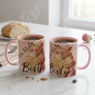 Personalisierter orangefarbener Katzentasse mit Br Tasse