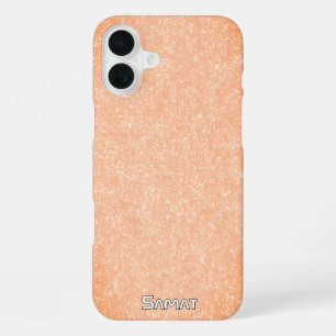 Personalisierter orangefarbener Stein strukturiert iPhone 16 Plus Hülle