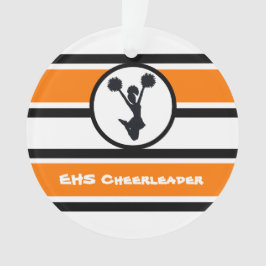 Personalisierter Orangen- und Schwarzkopfschmuck Ornament