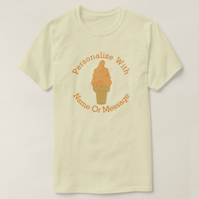 PERSONALISIERTER Orangeneis Creme Cone T - Shirt (Design vorne)