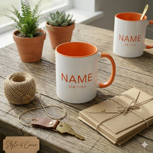 Personalisierter orangener Kombi-Becher mit Ihrem Tasse