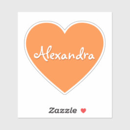 Personalisierter Orangenherz Aufkleber