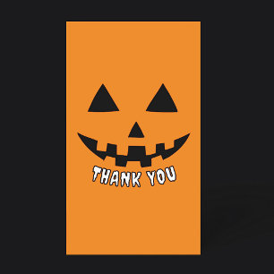 Personalisierter Oranger Kürbis Halloween Dankeskarte