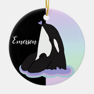 Personalisierter Orca-Schwertwal Keramik Ornament