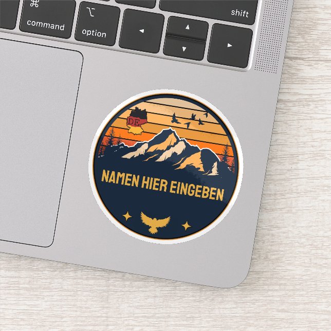 Personalisierter Ortsname Deutschland Runddesign Aufkleber (Detail)