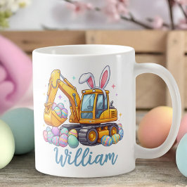 Personalisierter Osterbagger-Becher mit Namen für  Kaffeetasse