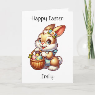 Personalisierter Osterhase + Ausmalbild für Kinder Karte